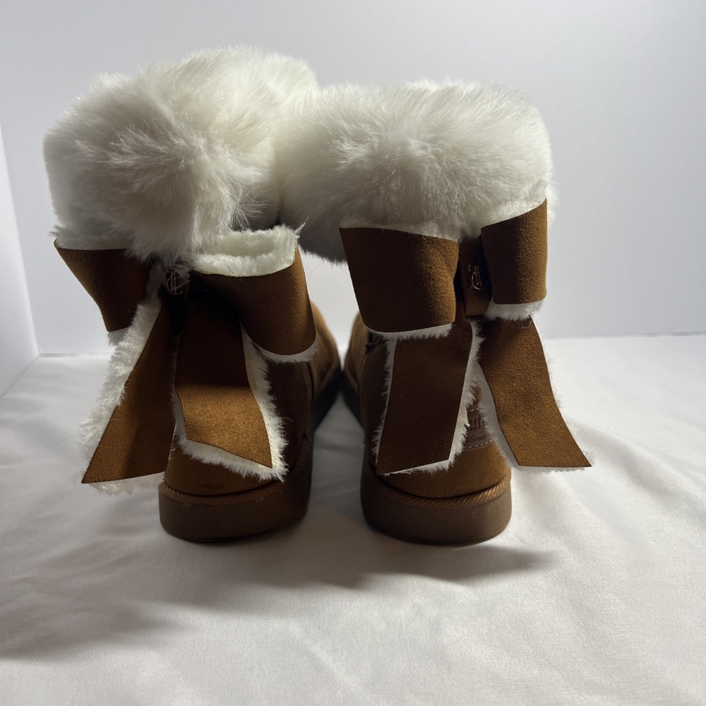 Juicy Couture King Brown Cognac Faux Fur Winter Boots Size 7.5 - Picture 3 of 12